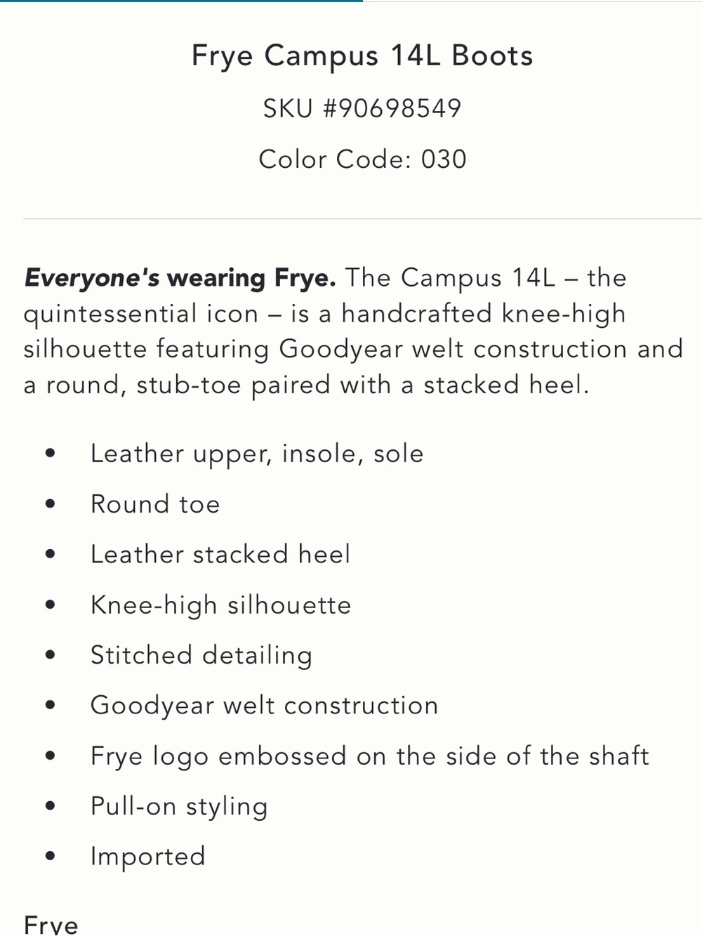 Free People x Frye Campus 14L Boots Size 8 NIB - Picture 5 of 14